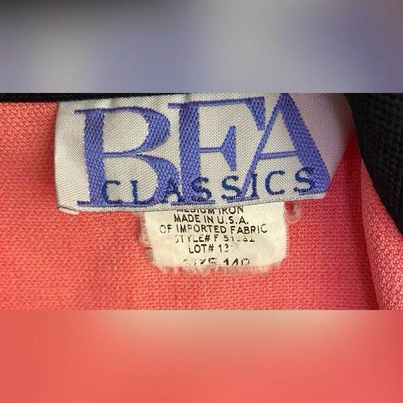 Vintage Bea Classics Pink Jacket & Tank Top 14P Black Trim Office Casual - Picture 4 of 8